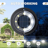 Flacchi Solar Lights Outdoor - Solar Powered Ground Lights Outdoor Solar Disk Light Waterproof Landscape Light for | Lumora