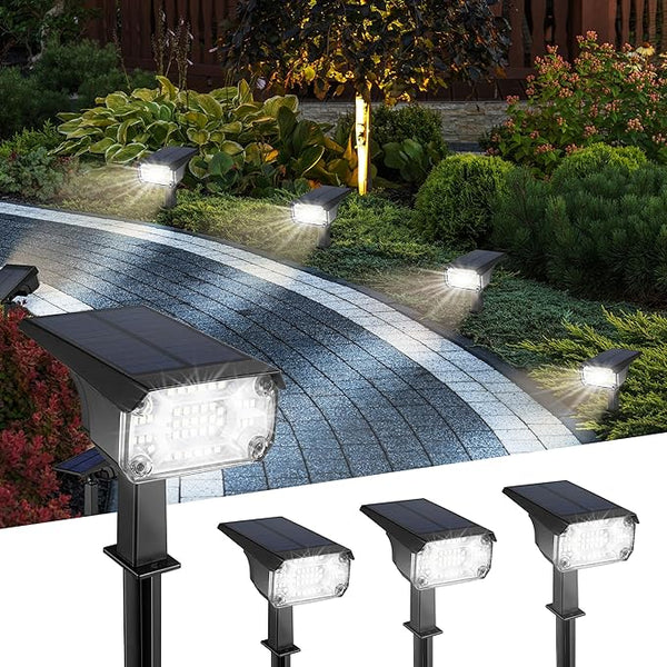 Kingsyard Solar Lights Outdoor Waterproof IP68, 47 LEDs 3 Lighting Modes USB & Solar Powered Garden Yard Pathway | Lumora