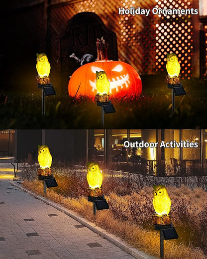 iStatue Owl Solar Decorative Garden Stake Lighting, Waterproof Cute Animal Outdoor Figurine Lights Ornament Statue Decor for Pathway, Patio, Lawn Housewarming (Owl)