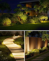 JACKYLED 8-Light LED Low Voltage Landscape Lighting, 9W Outdoor Spot Lights with Adapter, 3000K Warm White, ON/Off | Lumora