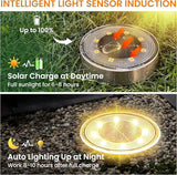 Siatom Stainless Steel Solar Ground Lights 8 Pack, IP68 Waterproof Solar In-Ground Light for Outdoor, Flat | Lumora
