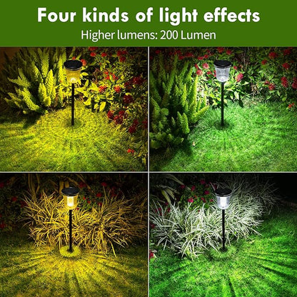 Solar Lights for Outside 8 Pack, Solar Lights Outdoor Waterproof IP65,Modern Solar Pathway Lights,Up to 14 Hrs Auto On/Off Solar Lights Outdoor for Garden Path Yard Walkway Driveway