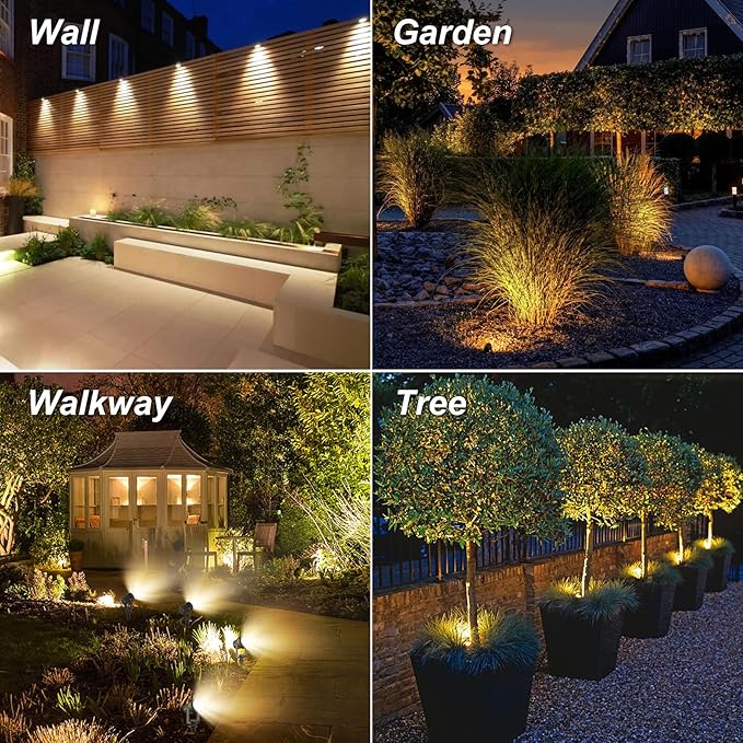Solar Spot Lights Outdoor, Dusk to Dawn Landscape Spotlights IP65 Waterproof 9.8ft Cable,Solar Uplights for Tree | Lumora