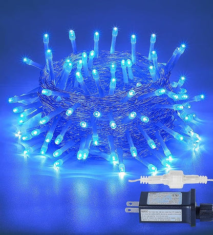 33FT 100 LEDs String Lights Waterproof Fairy Lights 8 Modes with Memory 30V Power Supply for Home, Garden, Wedding, Party, Christmas Decoration Indoor Outdoor (Blue)