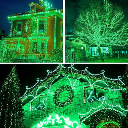 2 Pack 200 LED Solar String Lights St Patricks Day Decorations, 85.2ft 8 Modes Solar String Lights for Outside, Waterproof and Solar Powered Outdoor String Lights for Holiday Garden Tree Party (Green)