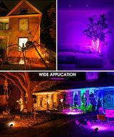 L LOHAS LED Halloween Orange and Purple Spotlights Outdoor, Auto On/Off 5W 120V Landscape Lighting for for House | Lumora