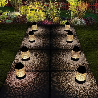 2 Pack Solar Lanterns, Outdoor Waterproof Hanging Led Lanterns, Metal Decorative Garden Lights, Solar Outdoor Lights Decor for Table Patio Yard Pathway, Bronze