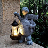 Sea Turtle Solar Garden Statues,Resin Sea Turtle Figurine Decorations with Solar Lights Lantern, Outdoor Figurines | Lumora