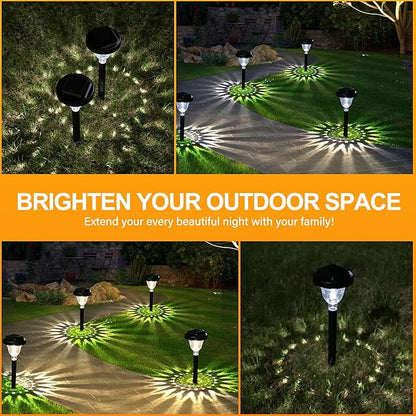 Siatom Solar Pathway Lights 10 Pack, Bright Solar Path Lights Outdoor Waterproof IP65, Walking Path Solar Lights for Outside, Garden, Lawn, Walkway, Yard (Cold White)