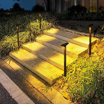Anern Solar Pathway Lights Outdoor, 2 Pack Driveway Lights with Larger Solar Panel, Auto On/Off up to 10 Hrs Waterproof Outdoor Lights for Yard, Patio, Lawn (Warm White)