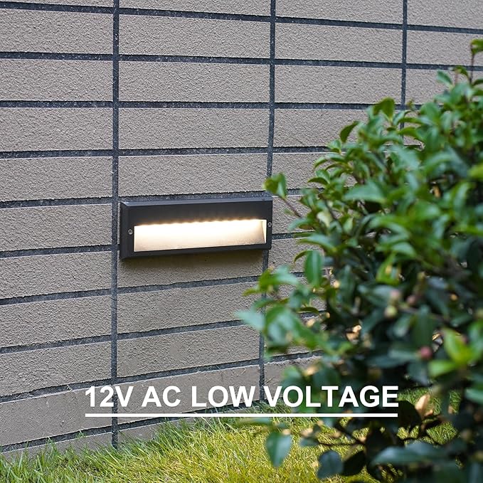 GOODSMANN Low Voltage Step Lights 10.6 Inch Outdoor 12V AC Landscape Stair Lights Wired 2PK 6W LED Electric Outdoor | Lumora