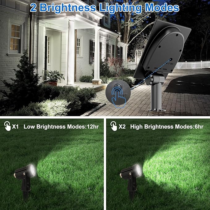 Solar Spot Lights Outdoor, Solar Landscape Spotlights IP65 Waterproof 9.8ft Cable, Auto On/Off Outdoor Wall Lights | Lumora