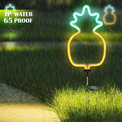 SunKite Pineapple Solar Garden Lights - Decorative Stake Lights for Outdoor, Yard, Lawn, Pathway, Patio, Backyard Decor (2 Pack)