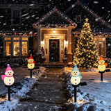 Solar Christmas Snowman Pathway Lights Outdoor Decor, 4pcs Waterproof Snowman Stake Landscape Lights, Solar Powered | Lumora