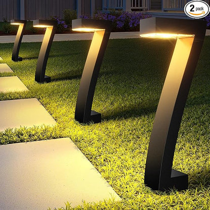 WdtPro Solar Lights Outdoor Pathway Lights, 2 Pack Upgraded Bright LED Outdoor Solar Light for Outside, IP65 Waterproof Solar Garden Light for Yard, Driveway, Walkway, Landscape, Patio Decor
