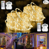 Jnaurb 2-Pack Battery Operated Rope Lights for Outside, Total 66FT 200LED 8 Modes Battery Operated String Lights | Lumora
