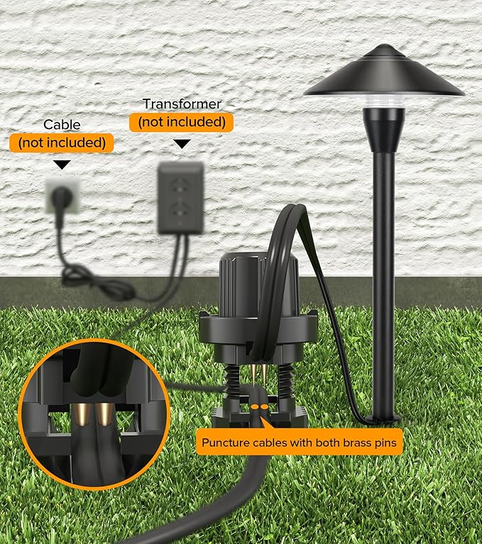 LUTEC 12V Low Voltage Pathway Lights, Die-cast Aluminum Pathway Lights with Connectors，IP65 Waterproof Outdoor | Lumora