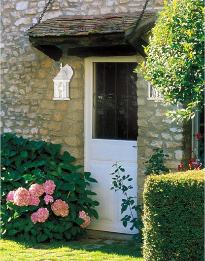 Westinghouse 6783400 One-Light Exterior Wall Lantern, Textured White Finish on Cast Aluminum with Clear Beveled Glass Panels