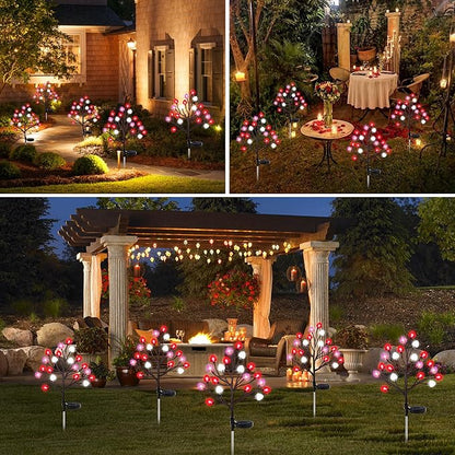 2 Pack Valentine's Day Solar Outdoor Lights, Valentines Day Decor Red Pink White Heart Solar Valentine Lights, Valentines Day Solar Decorations Outdoor Garden Lawn Yard Decorations