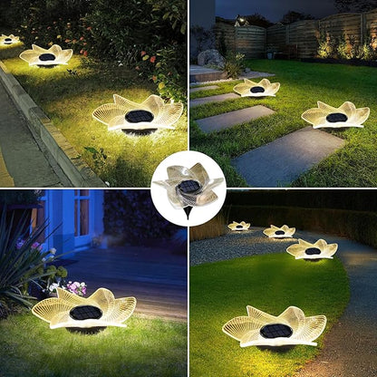 Solar Ground Flora Lights Outdoor,Solar Ground Lights for Yard, Wall, Deck, Garden, Pathway Garden Decor Gifts for Women Men Mom Grandma (Warm White)