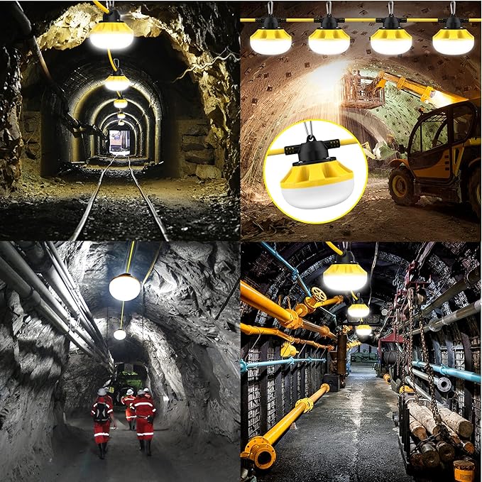 100FT LED Construction String Lights 10 Bulbs,10000LM,Industrial Grade,Weatherproof, Linkable 5000K Super Bright | Lumora
