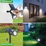 Solar Spot Lights Outdoor Waterproof 180° Adjustable Solar Powered Landscape Lights for Yard 4 Lighting Modes Solar | Lumora