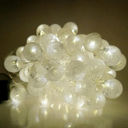 Hometown Evolution, Inc. Solar Powered Air Bubble String Lights - 100 LED Warm White, 8 Modes, Outdoor Waterproof for Gardens, Patios, Yards, Home, Parties and More
