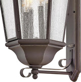 Hinkley Edgewater Outdoor Extra Large Wall Mount Lantern - Clear Seedy Glass, Aluminum - Oil Rubbed Bronze Finish | Lumora