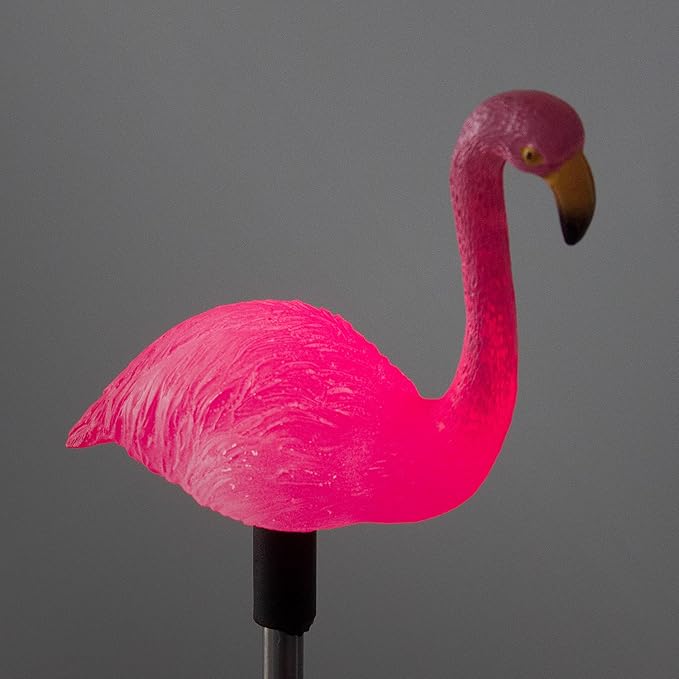 (4 Pack) Solar Outdoor Garden Pathway Stake Red LED Flamingo Yard Light | Lumora