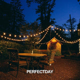 PERFECTDAY Solar String Lights, Shatterproof LED Solar String Light Outdoor G40 Umbrella Lights with 25 Bulbs - 27 | Lumora
