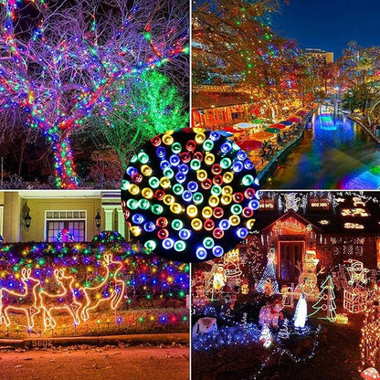 Joomer Solar Christmas Lights Outdoor, 105FT 300 LED 8 Modes Solar String Lights Waterproof Fairy Tree Lights for Garden Yard Patio Christmas Decoration (Multicolor)