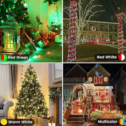 Albelt Smart Color Changing Christmas Lights, Christmas Decoration Lights with Remote & Timer, 66 FT 200 LED RGB Twinkle Fairy String Light Waterproof for Indoor Outdoor Valentines Xmas Tree Decor