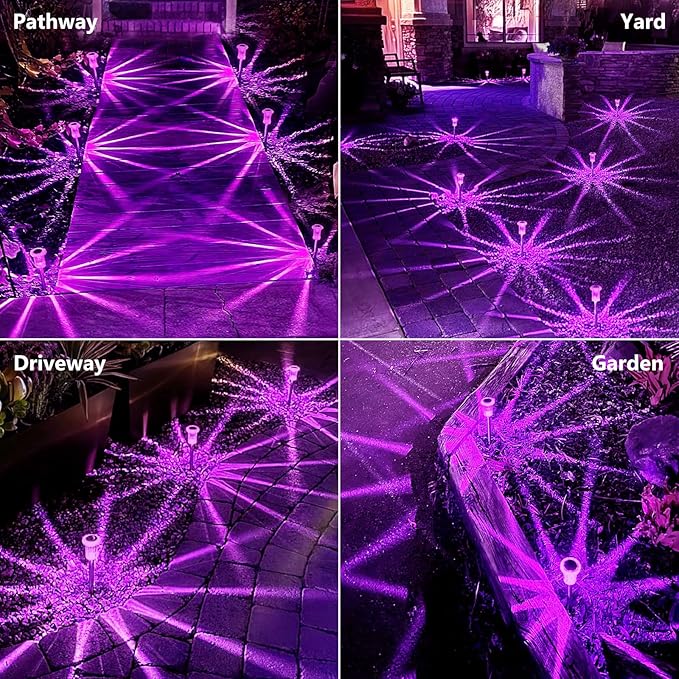 Christmas Solar Lights Outdoor 10 Pack Solar Pathway Lights Outdoor Halloween Decorations Waterproof Yard Lighting | Lumora