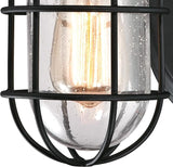 Westinghouse 6334700 Crestview One-Light Outdoor Wall Fixture, Textured Black Finish with Clear Seeded Glass | Lumora