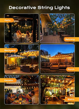 Brightown Outdoor String Lights, 100FT 50+2 LED ST38 LED Patio Lights Shatterproof, Dimmable IP65 Waterproof | Lumora