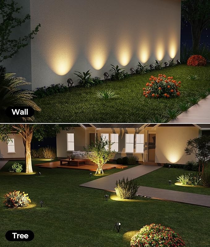 Outdoor Landscape Lighting, 4 Pack Outdoor Spotlights, LED Landscape Lights for House Yard Garden Lawn Tree Fence | Lumora