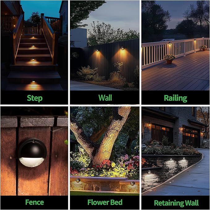 LED Landscape Step Lights - 2700K/3000K/3500K/4000K/5000K Selectable, Low Voltage Deck Lights, Outdoor IP65 | Lumora