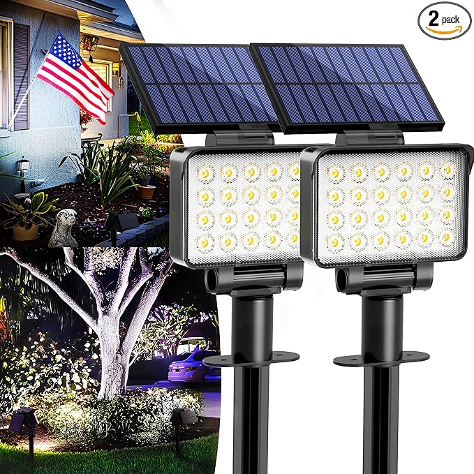 Solar Spot Lights Outdoor Waterproof for Flag, Tree, House, Garden, Yard, 3 Brightness Modes Solar Powered | Lumora
