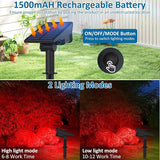T-SUNUS Christmas Red Solar Lights for Outside IP65 Waterproof Auto On/Off Adjustable Landscape Spot Lighting | Lumora