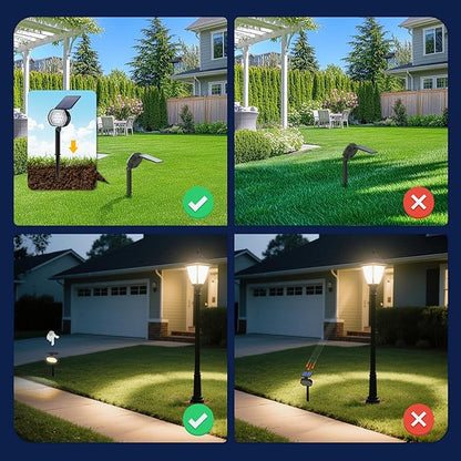 Solar Spot Lights Outdoor Waterproof IP65, 3 Modes Solar Lights Outdoor 35 LED Landscape Lighting, Spot Uplights for Garden Patio Yard Walkway Driveway House Backyard, 4 Pack Neutral White(4000K)