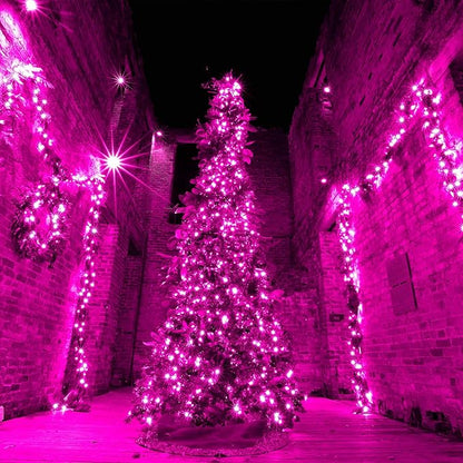 weillsnow Pink Valentine's Day Lights Outdoor, 164 FT 500 LED String Lights Plug in, 8 Modes Waterproof Fairy Lights for Valentines Day, Christmas, Party, Wedding, Bedroom, Garden Decorations