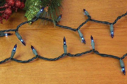 LAMPHOME Christmas String Light,100 Count Incandescent Mini String Light in 21.6ft,Indoor/Outdoor 120V UL Certified Mini Light for Christmas,Wedding,Patio Lawn,Home,Garden,Party,Store (Blue)