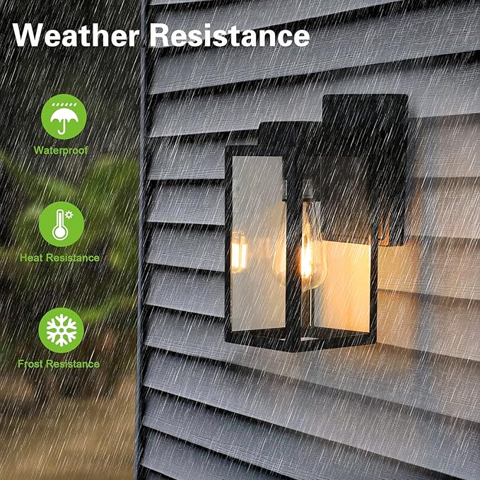 hykolity Outdoor Wall Lantern, Waterproof Exterior Wall Sconce Light Fixture, Anti-Rust Wall Mount Light with Clear | Lumora
