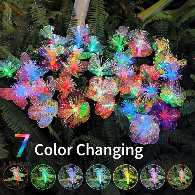 JJGoo 2 Pack Solar Garden Lights, Solar Butterfly Swaying Light for Outside, New Upgraded Outdoor Waterproof Light | Lumora