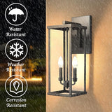 Bestshared Outdoor Wall Light, 20" Modern Exterior Wall Sconce with Clear Glass, Weather Resistant Outside Lights | Lumora