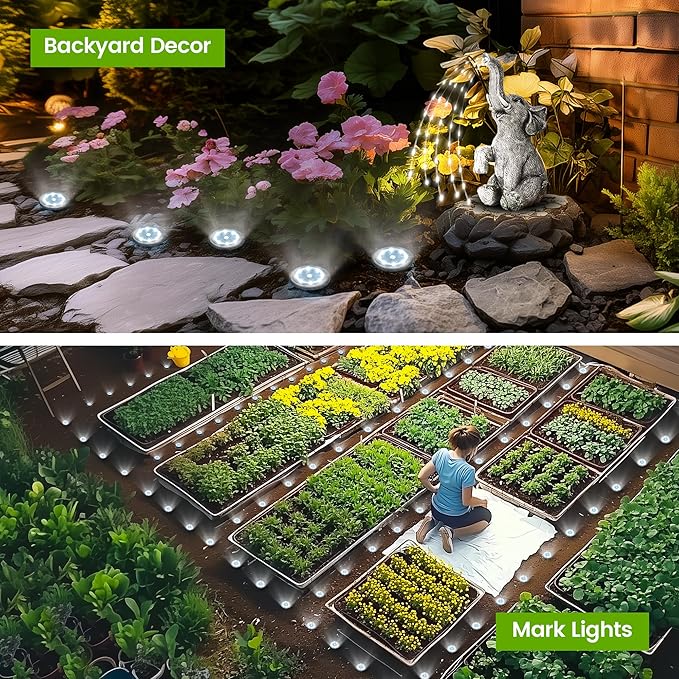 Mini Solar Ground Lights, 12 Pack Solar Powered Pathway Lights, Waterproof Outdoor Light for Garden, Driveway | Lumora