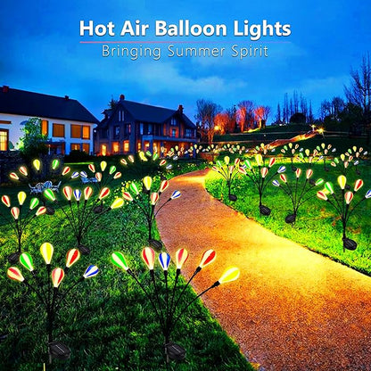 Brizled Solar Lights Outdoor, 2 Pack 6 LED Solar Garden Lights Warm White, 2 Mode Outside Pathway Light Waterproof Backyard Swaying Decorative Lighting for Lawn Patio Yard Fence Garden Pathway Decor
