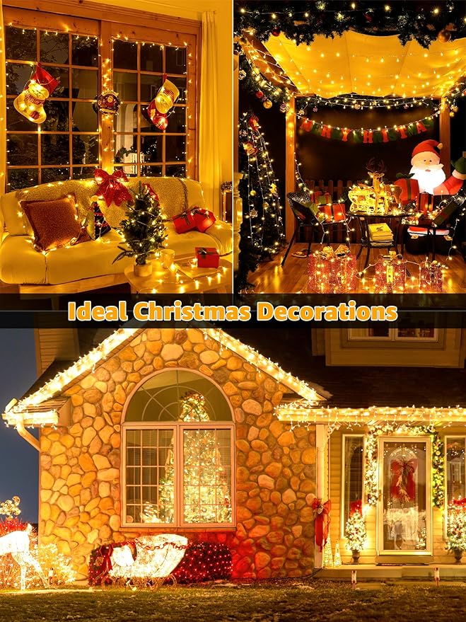 Christmas String Lights 600LED 98FT, Waterproof String Lights with Remote and Timer, 8 Modes Dimmable Christmas | Lumora