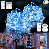 Jnaurb 2-Pack Battery Operated Rope Lights for Outside, Total 66FT 200LED 8 Modes Battery Operated String Lights | Lumora