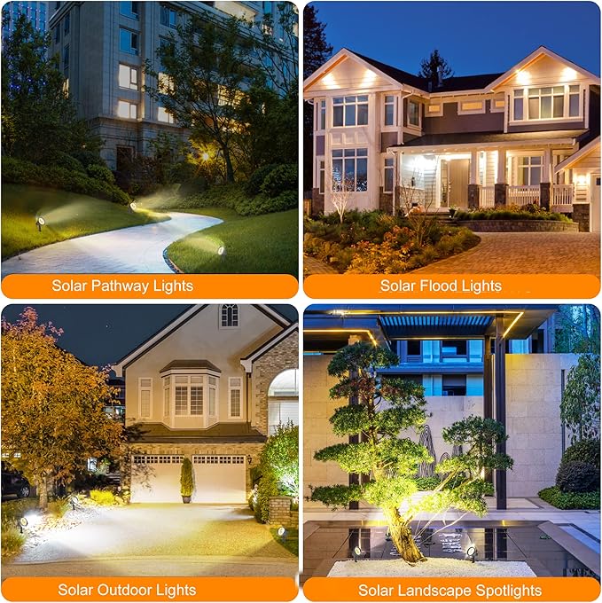 SUNLONG Solar Spotlights Outdoor Waterproof Bright Solar Wall Lights Led Security Flood Light Solar Powered for | Lumora